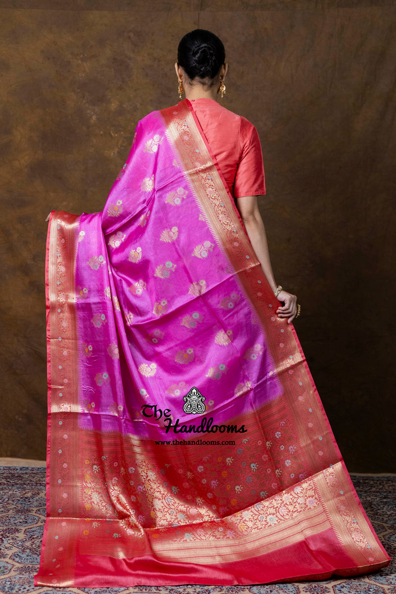 Pure Tussar Silk Handloom Banarasi Saree - Meenakari