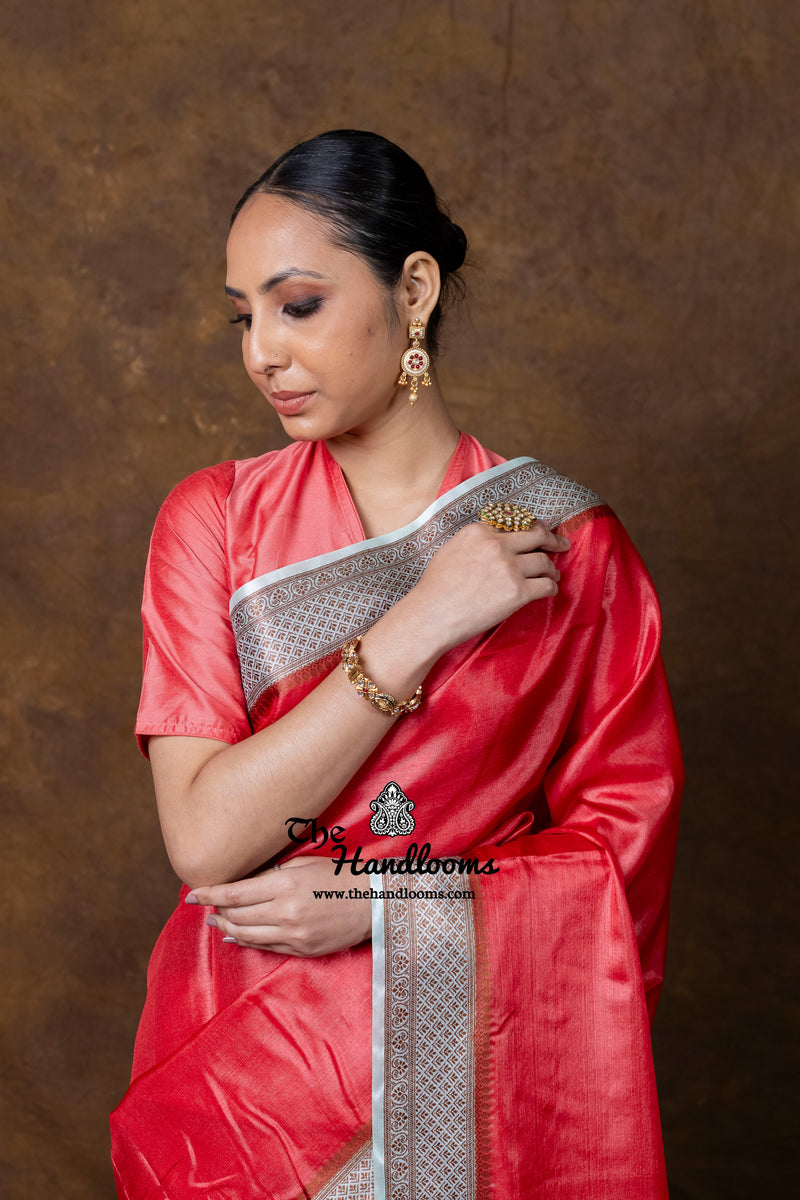 Pure Tussar Silk Handloom Banarasi Saree