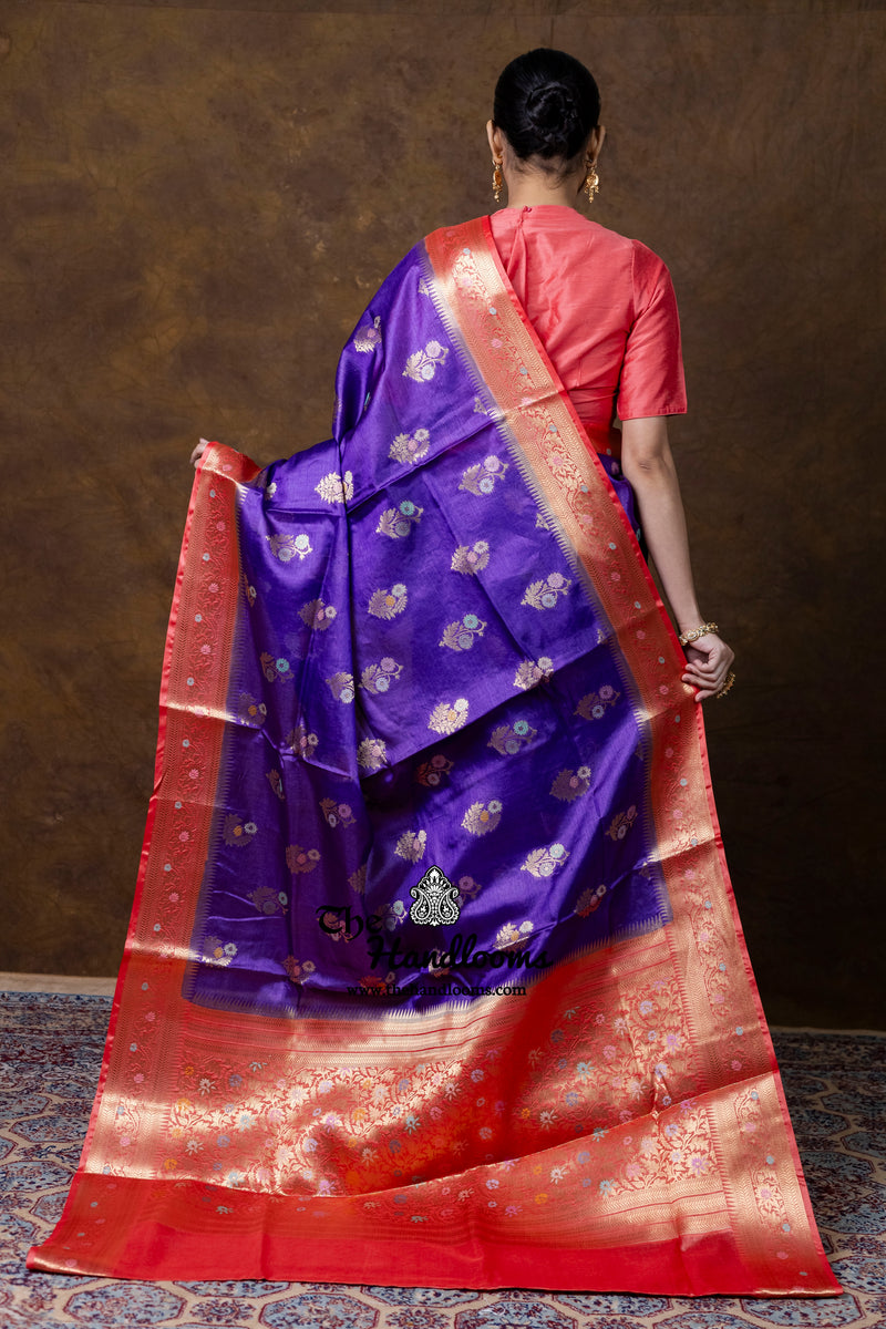 Pure Tussar Silk Handloom Banarasi Saree - Meenakari