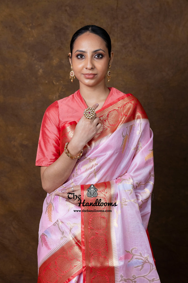 Pure Tussar Silk Handloom Banarasi Saree - Meenakari