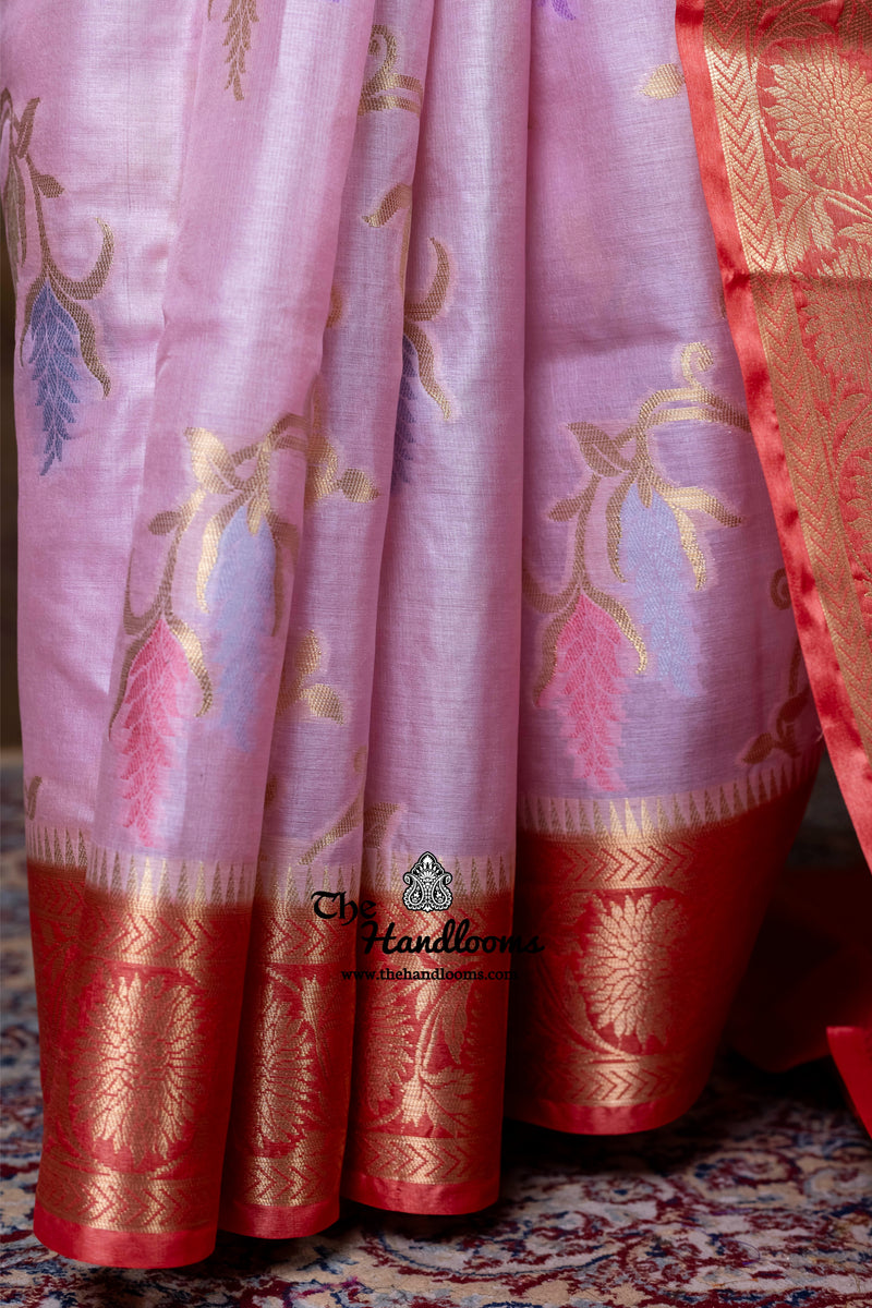 Pure Tussar Silk Handloom Banarasi Saree - Meenakari