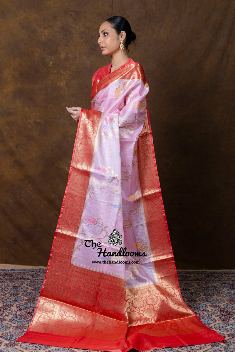 Pure Tussar Silk Handloom Banarasi Saree - Meenakari