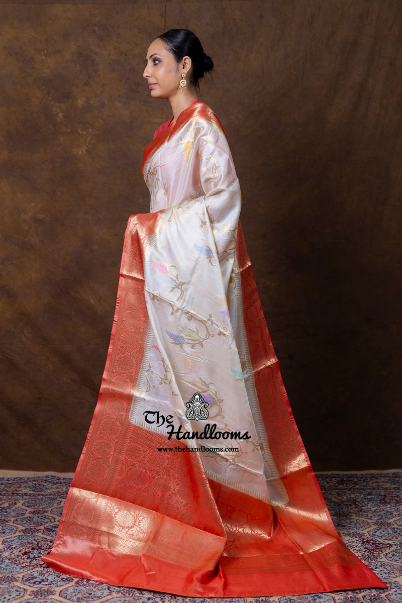 Pure Tussar Silk Handloom Banarasi Saree - Meenakari