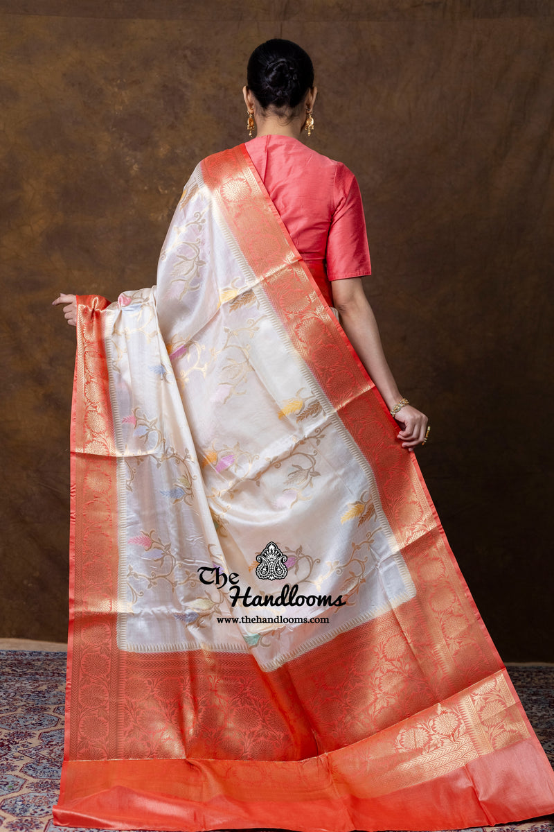 Pure Tussar Silk Handloom Banarasi Saree - Meenakari