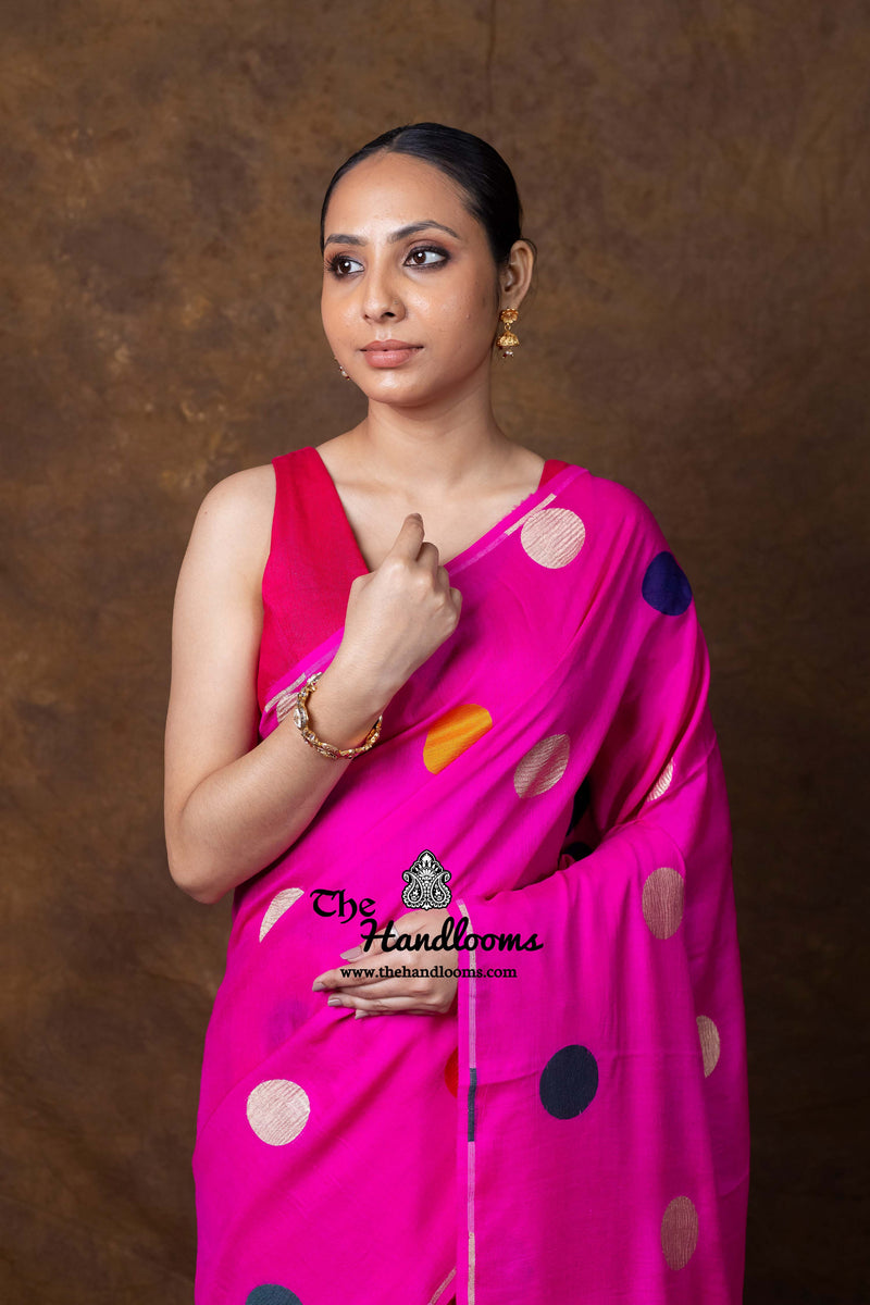 Pure Satan Katan Silk Banarasi Handloom Saree - All Over Boota