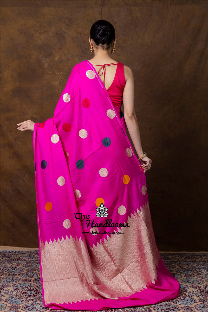 Pure Satan Katan Silk Banarasi Handloom Saree - All Over Boota