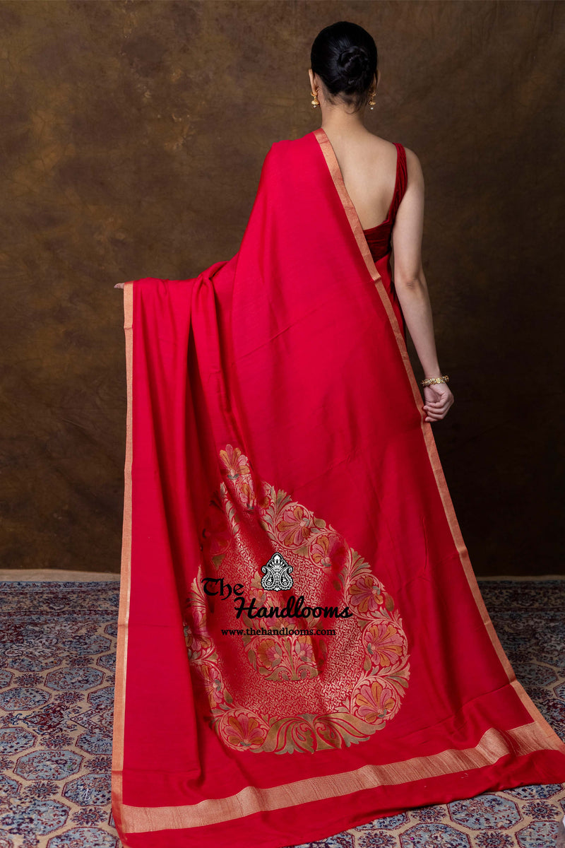 Pure Moonga Silk Handloom Banarasi Saree