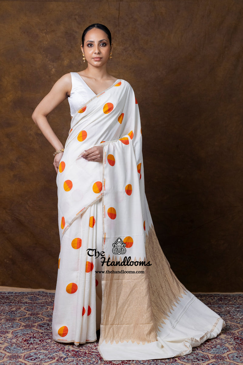 Pure Satan Silk Banarasi Handloom Saree - All Over Boota