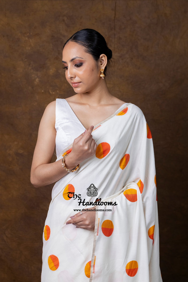 Pure Satan Silk Banarasi Handloom Saree - All Over Boota