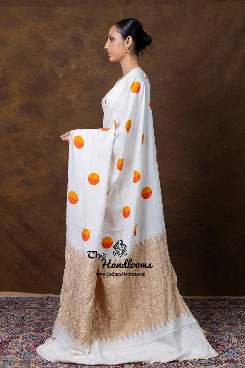 Pure Satan Silk Banarasi Handloom Saree - All Over Boota