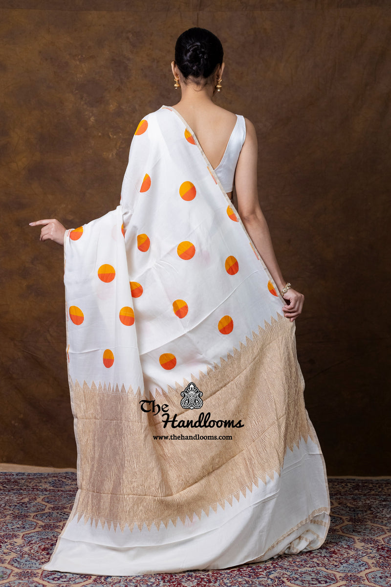 Pure Satan Silk Banarasi Handloom Saree - All Over Boota