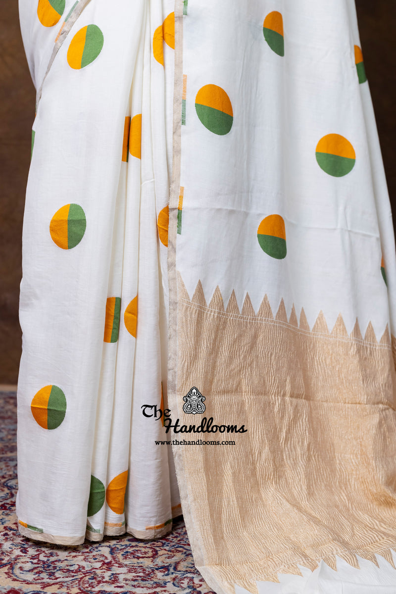 Pure Satan Silk Banarasi Handloom Saree - All Over Boota