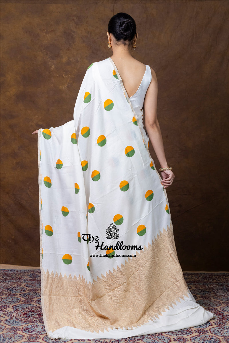 Pure Satan Silk Banarasi Handloom Saree - All Over Boota