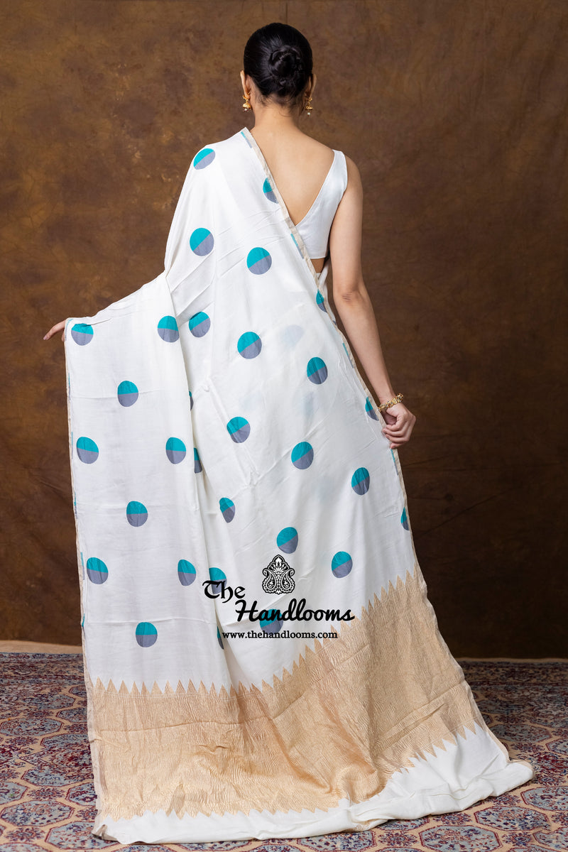 Pure Satan Silk Banarasi Handloom Saree - All Over Boota