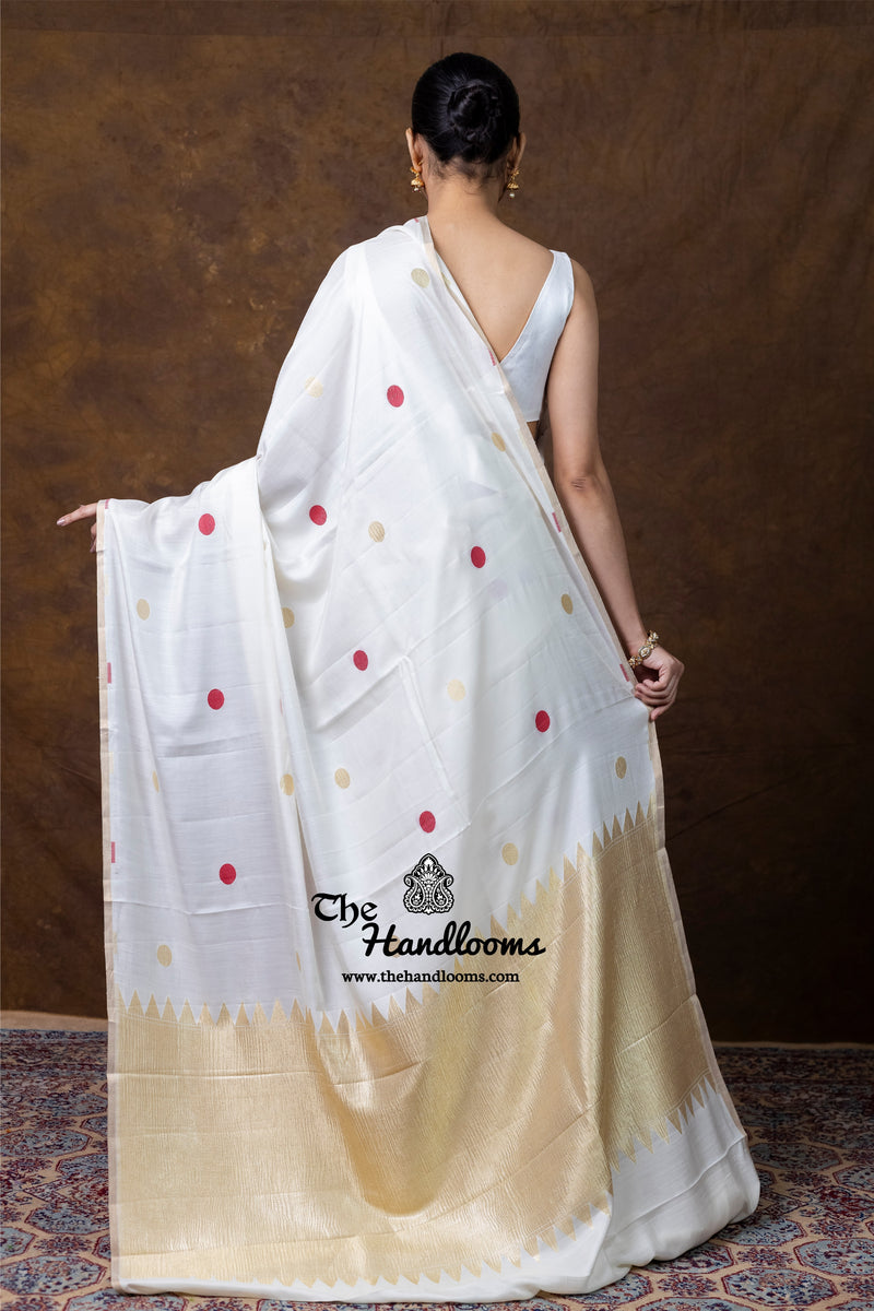 Pure Satan Katan Silk Banarasi Handloom Saree - All Over Motifs