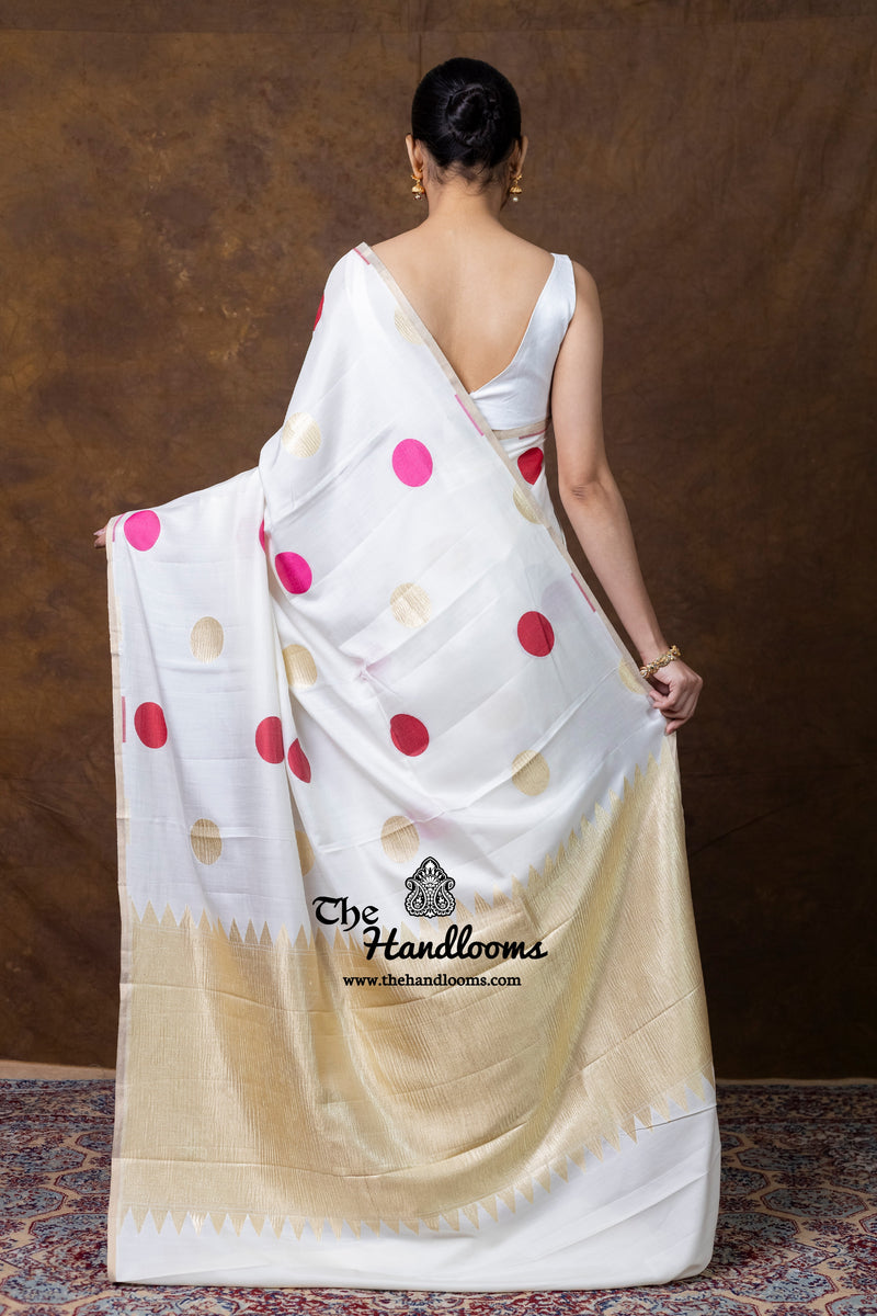 Pure Satan Silk Banarasi Handloom Saree - All Over Boota