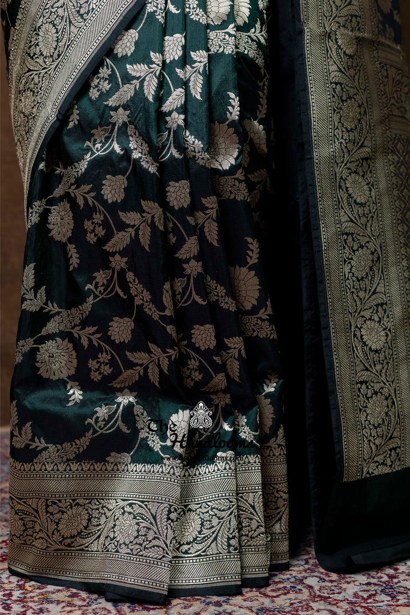 Pure Katan Silk Banarasi Handloom Saree - All Over Jaal Work