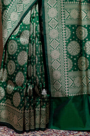 Pure Katan Silk Banarasi Handloom Saree - All Over Jaal Work - The Handlooms