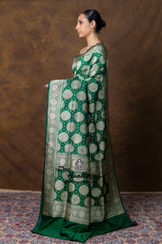 Pure Katan Silk Banarasi Handloom Saree - All Over Jaal Work - The Handlooms