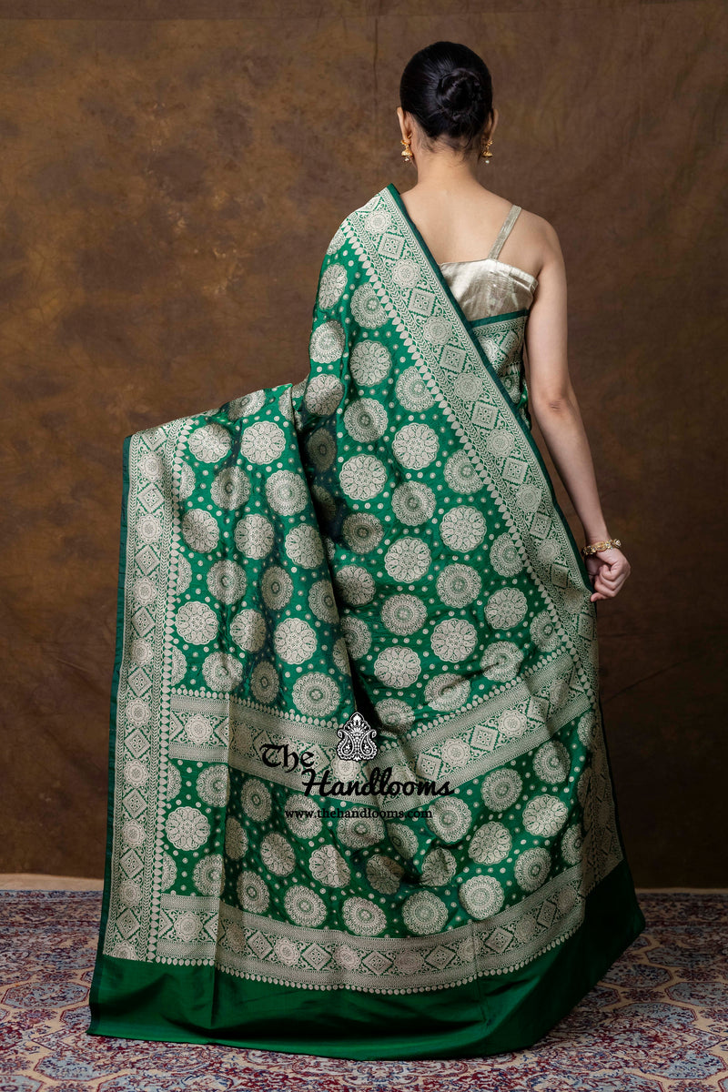 Pure Katan Silk Banarasi Handloom Saree - All Over Jaal Work - The Handlooms