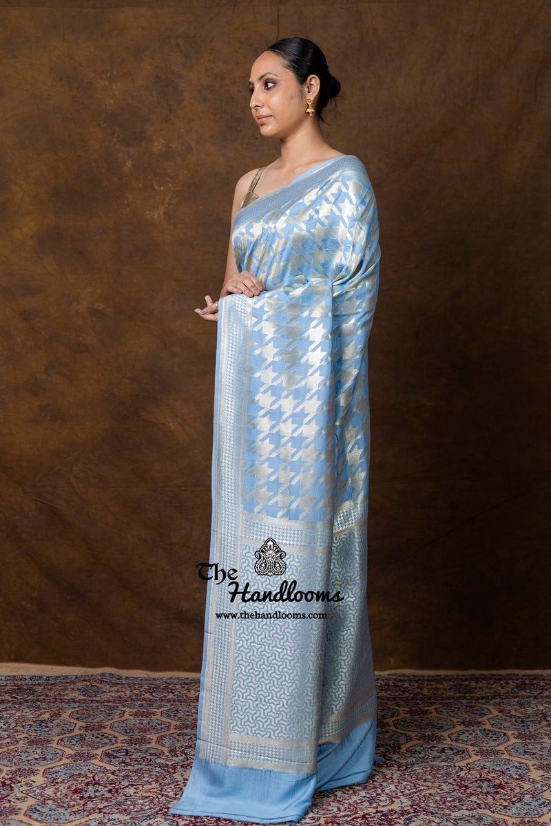 Pure Satan Katan Silk Banarasi Handloom Saree - All Over Jaal Work