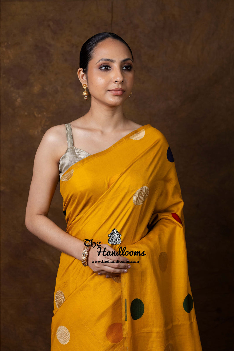 Pure Satan Katan Silk Banarasi Handloom Saree - All Over Boota