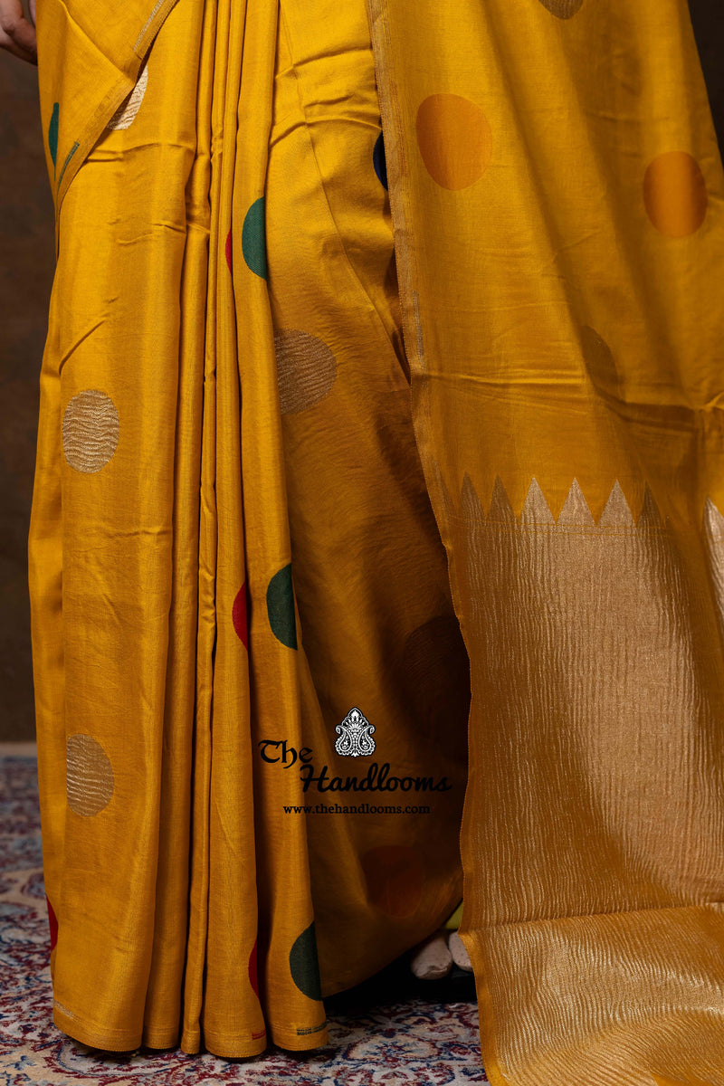 Pure Satan Katan Silk Banarasi Handloom Saree - All Over Boota