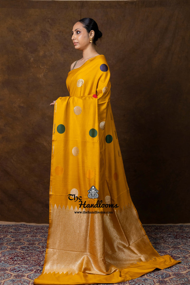 Pure Satan Katan Silk Banarasi Handloom Saree - All Over Boota