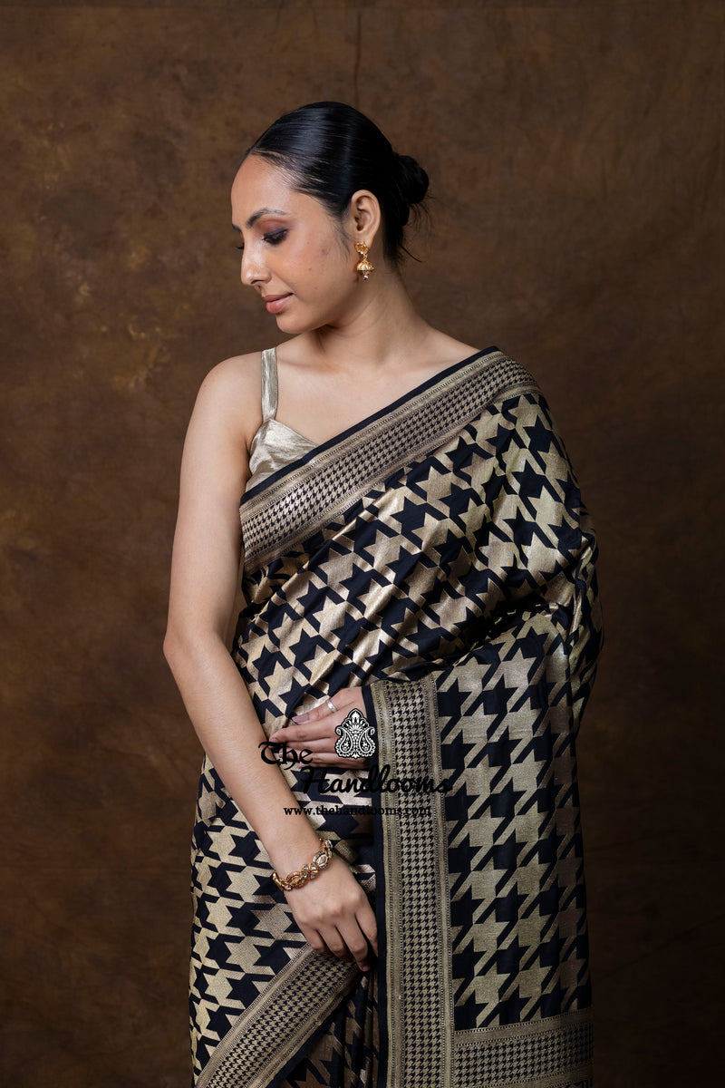 Pure Satan Katan Silk Banarasi Handloom Saree - All Over Jaal Work