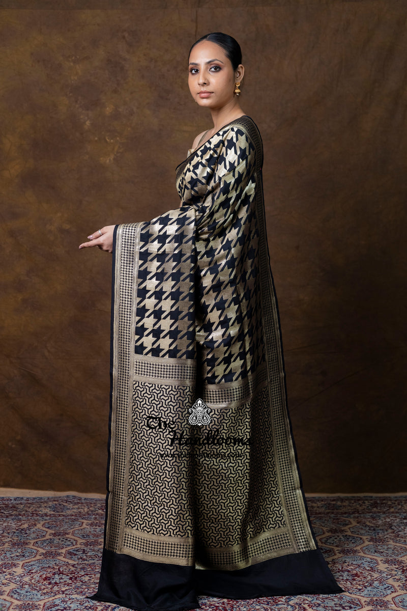 Pure Satan Katan Silk Banarasi Handloom Saree - All Over Jaal Work