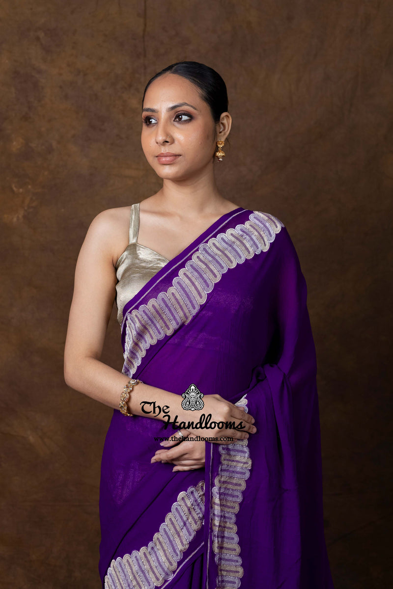 Khaddi Georgette Handloom Banarasi Saree