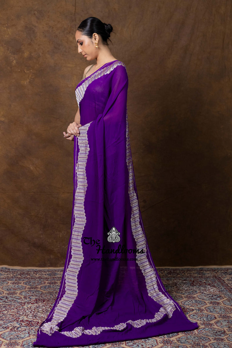 Khaddi Georgette Handloom Banarasi Saree