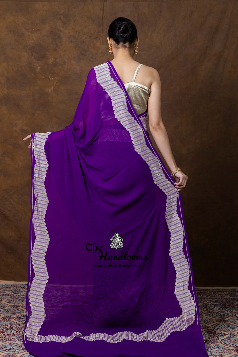 Khaddi Georgette Handloom Banarasi Saree