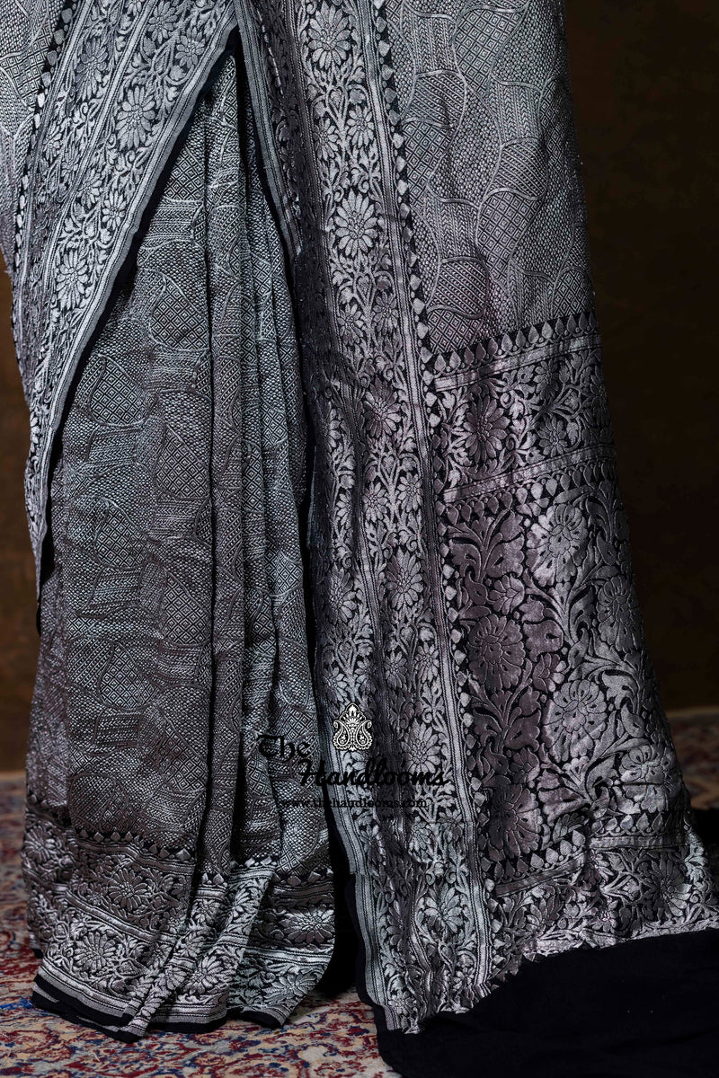 Khaddi Georgette Handloom Banarasi Saree - Tanchui Brocade