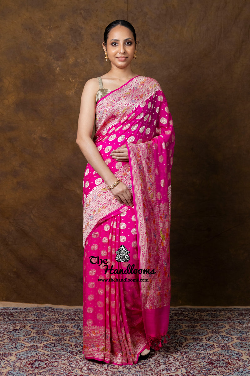 Khaddi Georgette Handloom Banarasi Saree