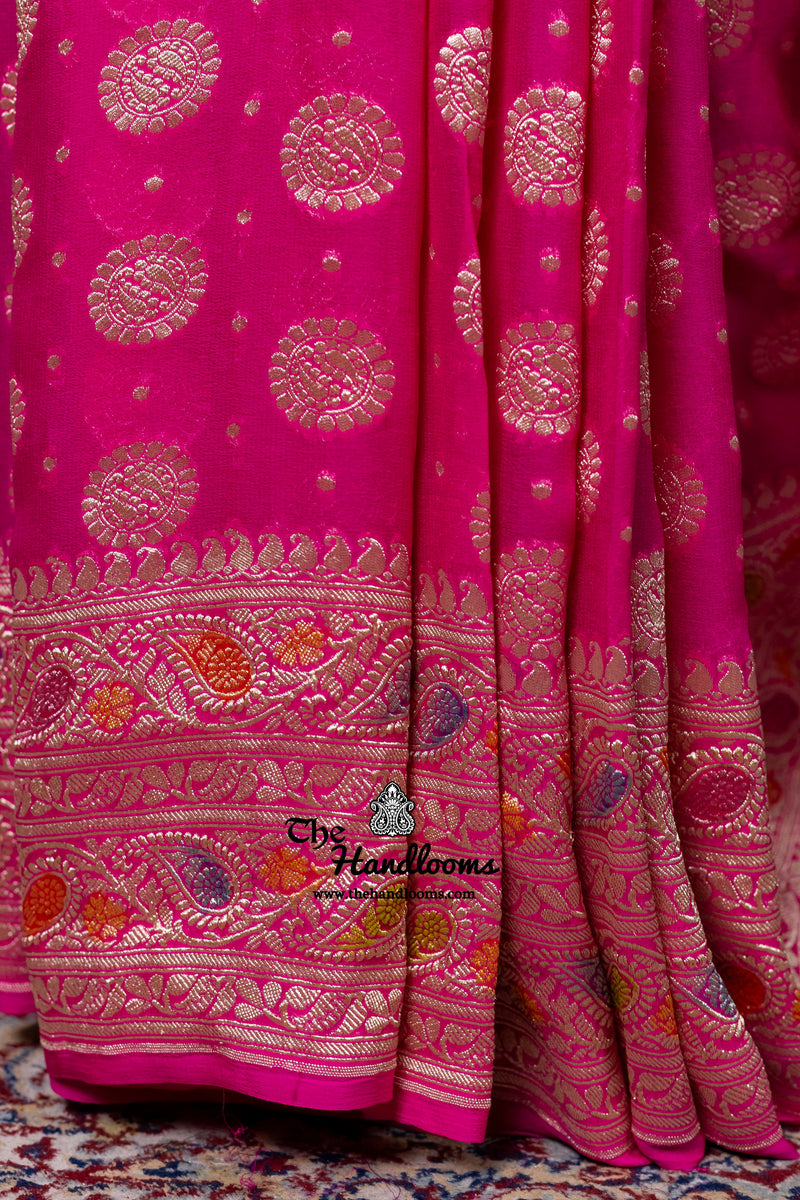 Khaddi Georgette Handloom Banarasi Saree