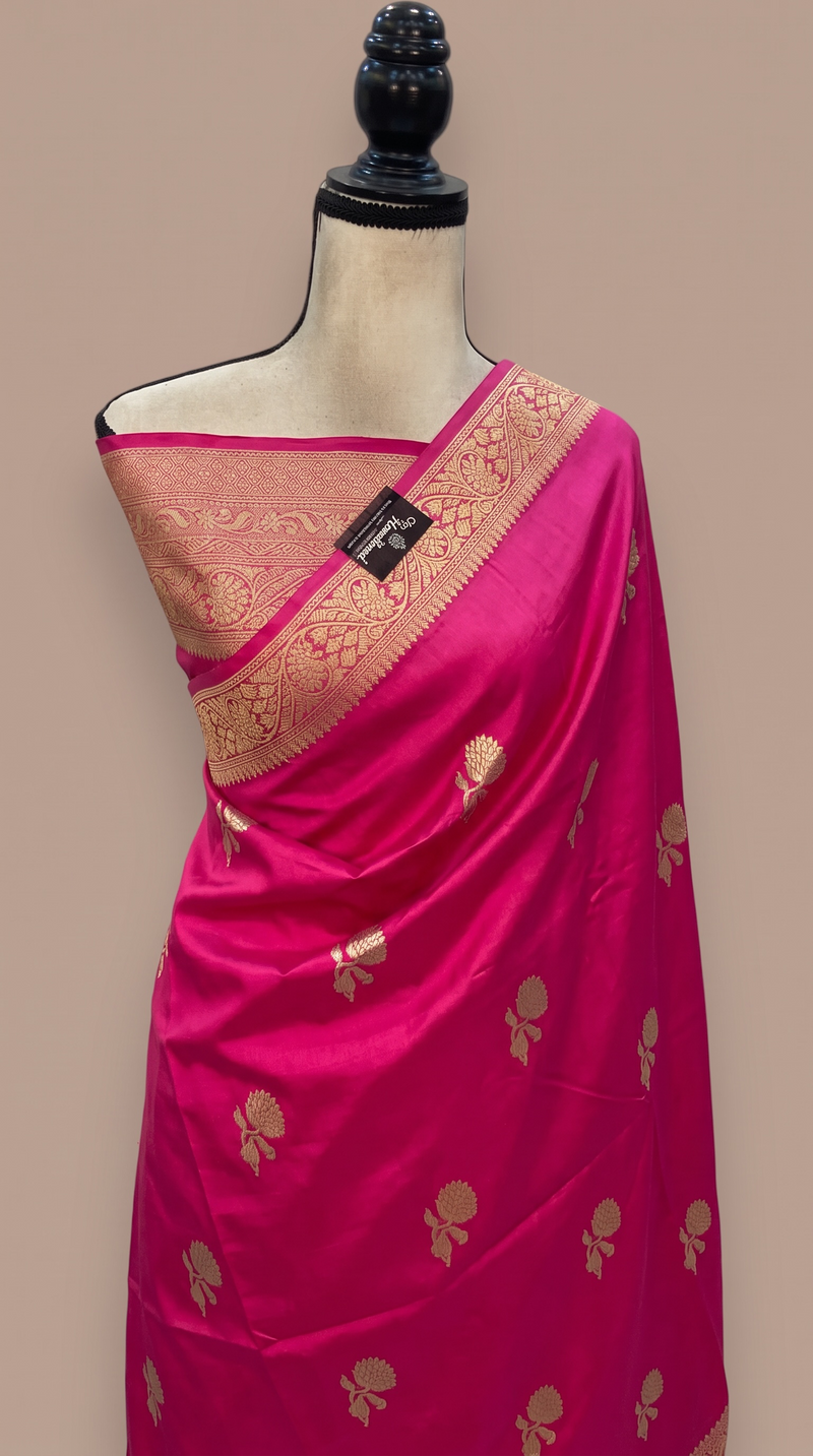 Pure Katan Silk Banarasi Handloom Saree - All Over Kadua Motifs