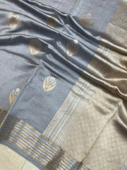 Pure Chiniya Silk Khaddi Handloom Banarasi Saree - The Handlooms