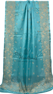 Tussar Silk Handloom Banarasi Saree With Chikankari - The Handlooms