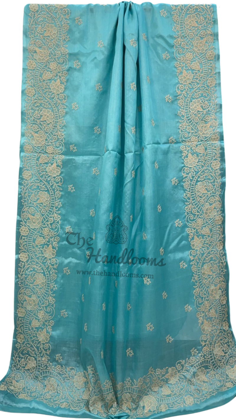 Tussar Silk Handloom Banarasi Saree With Chikankari - The Handlooms