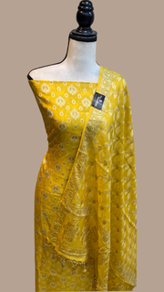 Pure Butter Silk Banarasi Dress material - The Handlooms