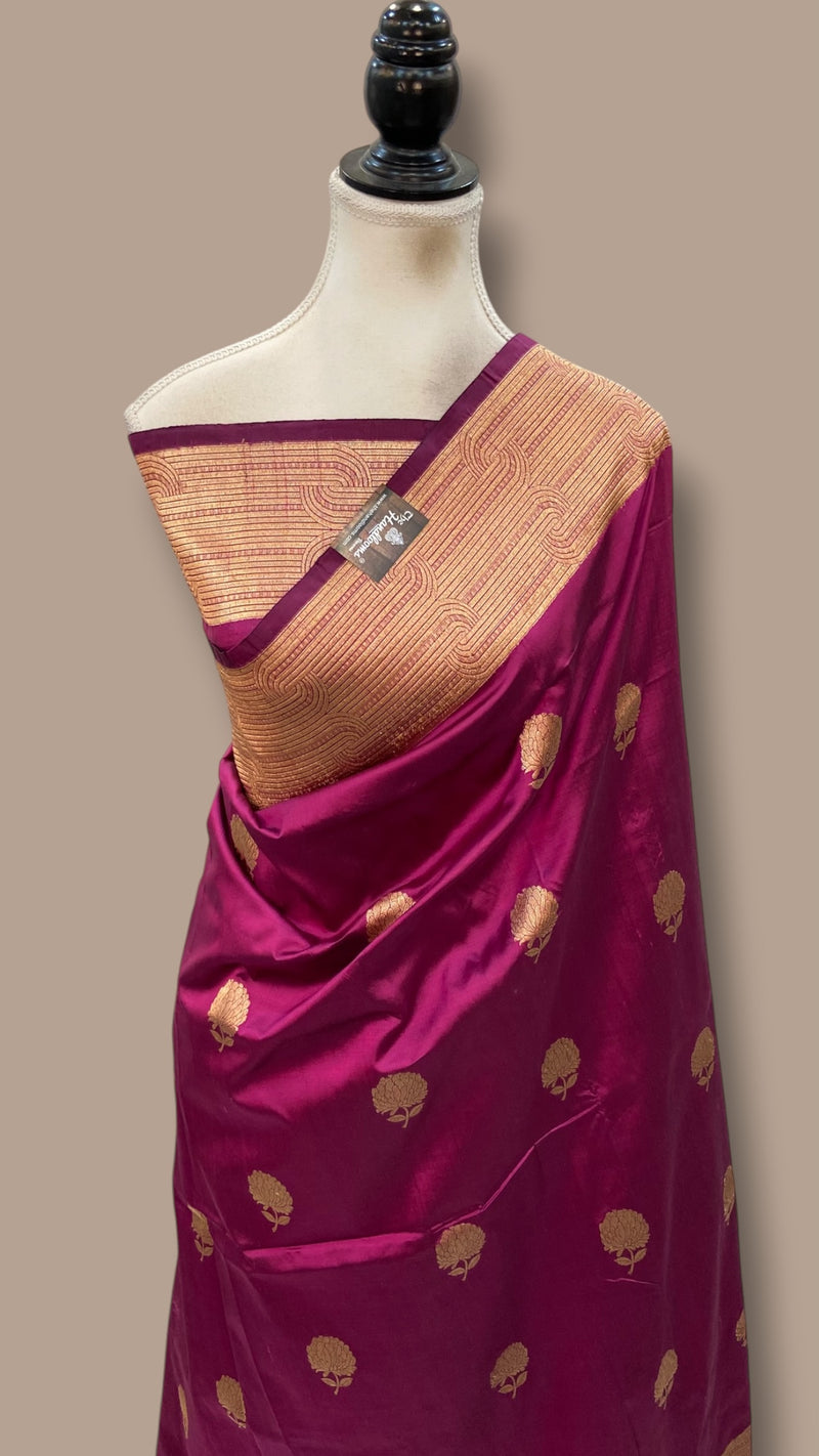 Pure Katan Silk Banarasi Handloom Saree - All Over Kadua Motifs