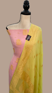Pure Khaddi Georgette Banarasi Dress material - The Handlooms