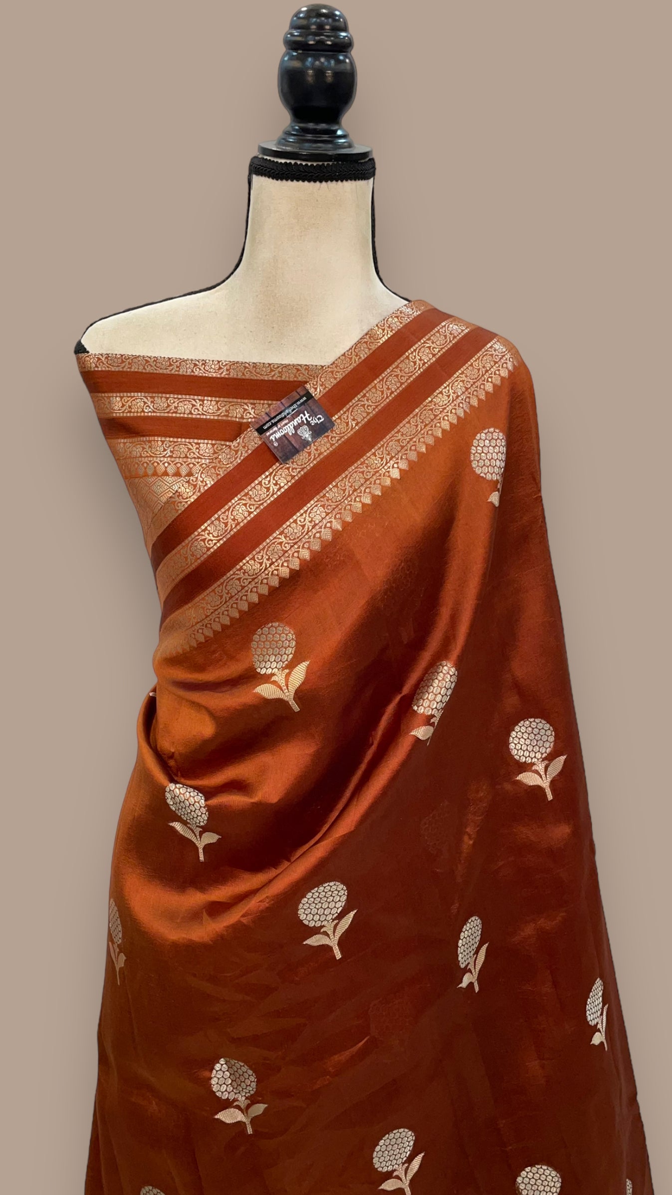 Pure Handloom Banarasi Raw Mango Silk Saree with Kaduwa Resham Zari and Silk Mark Certified Blouse