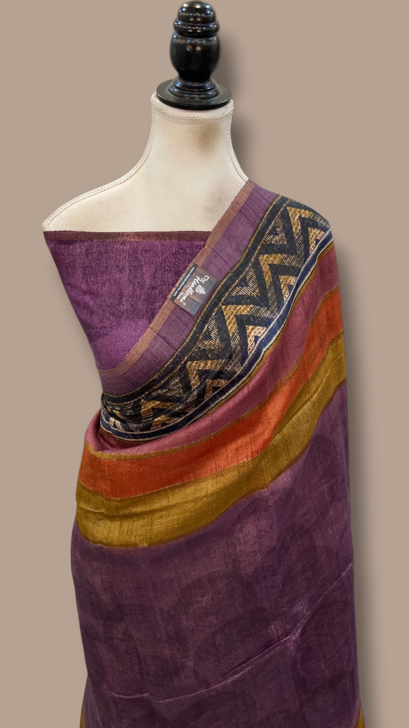 Pure Tussar Silk Handloom Banarasi Saree