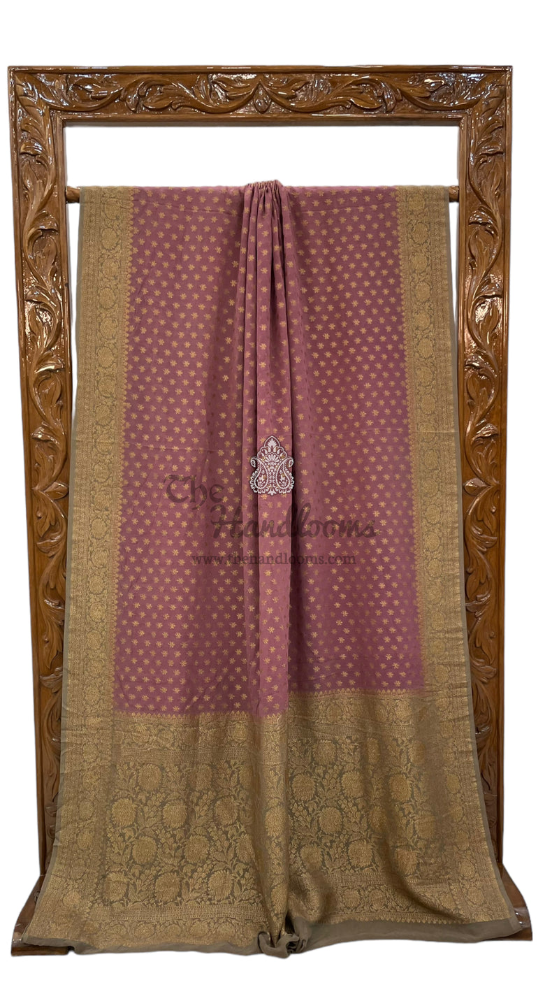 Khaddi Georgette Banarasi Saree -  Antique zari - The Handlooms