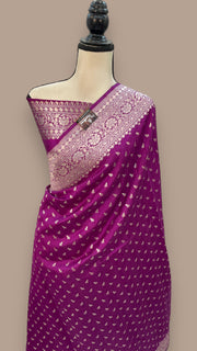 Pure Khaddi Chiniya Handloom Banarasi Saree - The Handlooms