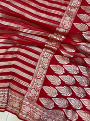 Khaddi Georgette Handloom Banarasi Saree - The Handlooms
