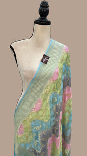 Rangkat Pure Khaddi Georgette Handloom Dupatta - The Handlooms