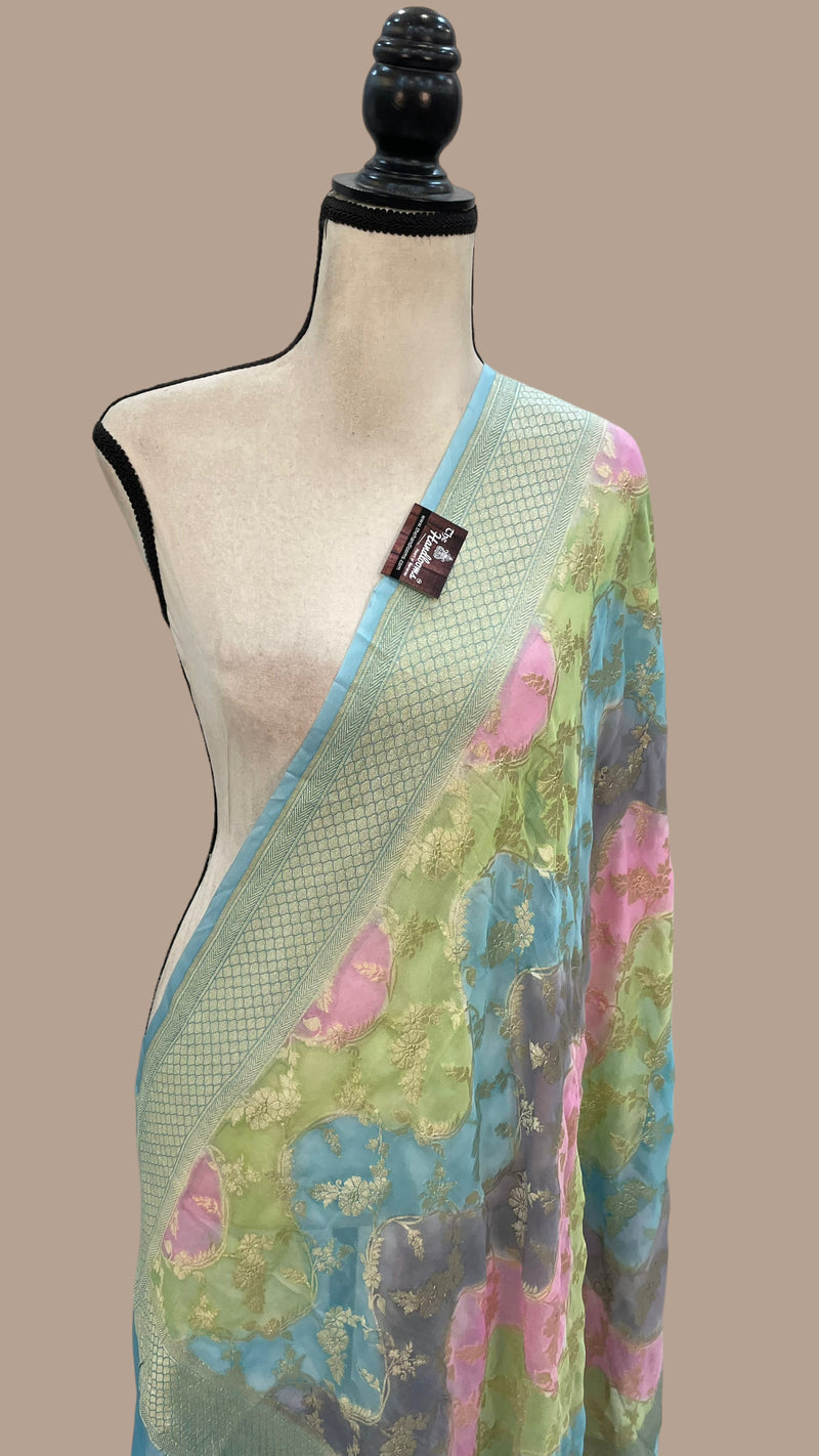 Rangkat Pure Khaddi Georgette Handloom Dupatta - The Handlooms